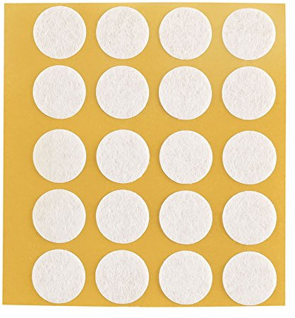 peha Filzgleiter - Kratzschutz f. Vasen und Deko-Gegenstände selbstklebend, Soft - 1,0 mm stark, weiß, rund 15 mm (20 STK.)