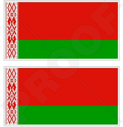 Belarus weißrussische Flagge 109,2 cm 110) Bumper Sticker, Aufkleber Vinyl X2