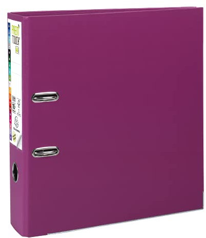 Exacompta Ordner (PP, 2 Ringe, Rücken 80 mm, DIN A4) [ 5er Pastell Bundle ] flieder + hellblau + hellgrün + lachs und rosa (Fuchsia)