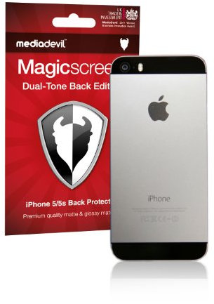 MediaDevil Back (Rear) Screen Protector for iPhone SE (2016) / 5S / 5, Dual-Tone Clear Edition - [2 x Back Protectors]