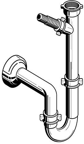PYRAMIS Siphon für Spülen mit einem Becken / Geruchsverschluss / Sifon / Spülenanschluss - Zubehör