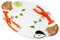 Lashuma Bandeja Ovalada Hecha a Mano de cerámica Italiana con diseño de marisco Marino, Plato Grande de 50 x 32 cm