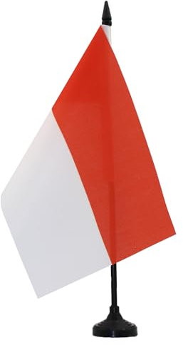 AZ FLAG - Tischflagge Monaco - 21x14 cm - Monegassische Tischfahne 14 x 21 Cm - Flaggen