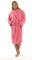 Peignoir de bain de luxe Tissu éponge 100 % coton Robe de chambre Avec ceinture et poches Pour femme - rose -