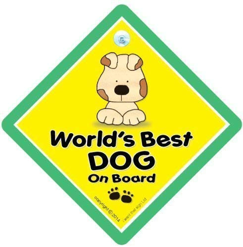695 Autoaufkleber, Motiv Hund mit Aufschrift „World‘s Best Dog On Board“