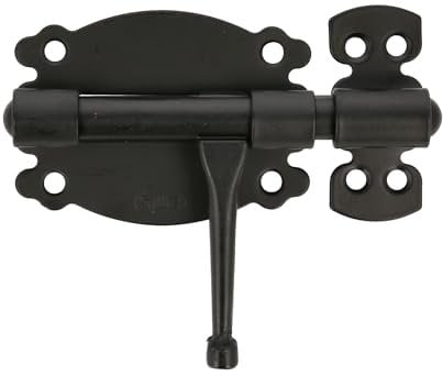 Amig - Einsteckbolzen für Türen und Möbel Mod. 484 | Sicherheitsschloss für horizontale Verriegelung | Stahlmaterial mit Zamakschaft | 80 mm | Rustikaler Stil | Inklusive Schrauben | Schwarz