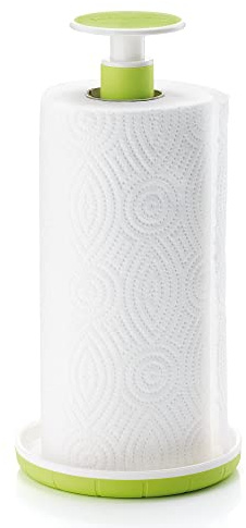 Guzzini Porta Rotolo Push&Stop Kitchen Active Design, Verde Mela, 14 x h28 cm