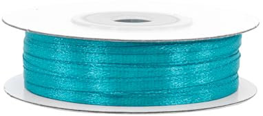 Satinband 3mm x 50m Rolle - FARBAUSWAHL in 3/6/12/18/25/38/50/75/100mm - farbecht & waschbar - Schleifenband für Hochzeit - Geschenkband zum Verpacken Dekorieren Basteln - Türkis 340D