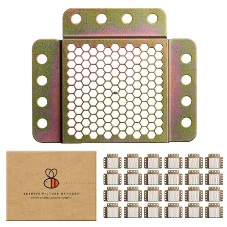 Beehive Picture Hangers | 144 Pcs Picture Hanging Hardware Kit | Fully Adjustable | for Wood Frames and Canvases on Drywall | 35 lb Capacity | Hangs 12 Frames
