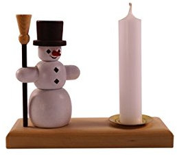 Rudolphs Schatzkiste Kerzenhalter Schneemann bunt HxBxT 7,5x10x3,5cm NEU Weihnachten Kerzenschmuck Tischschmuck Holzschmuck Holz Seiffen Erzgebirge Dekoration
