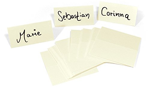 Frau WunderVoll® 50 TISCHKARTEN, Creme/Platzkarten, Tischkarte, Hochzeit, Tischkarte zum Beschriften, Tischkarten Vintage, Namensschild
