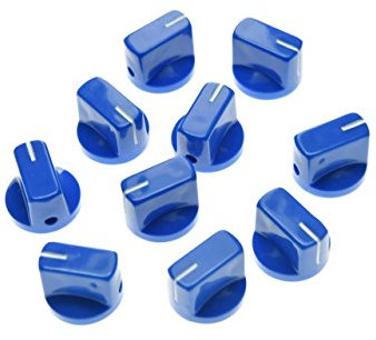 KAISH Juego de 10 perillas de pedal de efecto amplificador para guitarra con tornillo de fijación, color azul