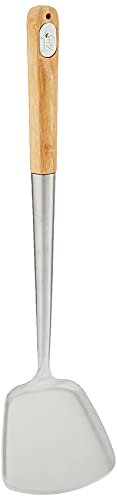 TableCraft Wok Spatula with Bamboo Handle, 14.5-Inch, Stainless Steel