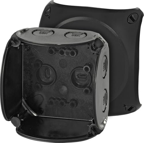 Hensel KF 0200 B Kabelabzweigkasten Feuchtraumdose IP66 bis 2,5 qmm ohne Klemme, schwarz