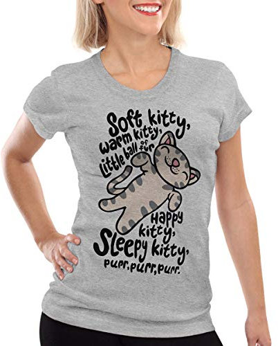style3 Soft Kitty Damen T-Shirt Penny, Farbe:Grau meliert, Größe:L