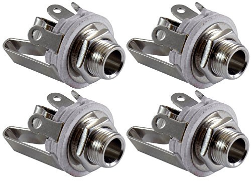 GLS Audio 1/4 Jacks Female TRS Stereo Panel Mount Jack - 4 Pack