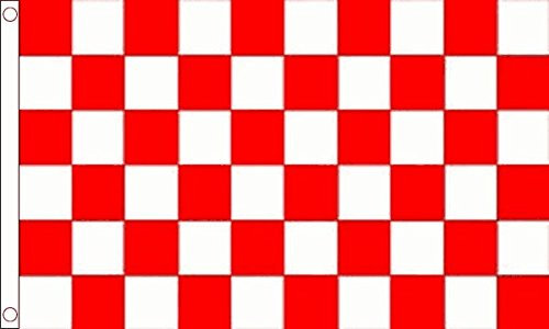 The Flag Wholesaler Rosso e Bianco a Quadretti Bandiera 1,5 x 0,9 m