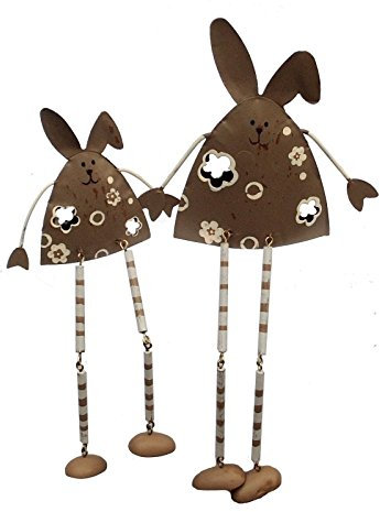 Unbekannt 10 Set Metall Osterhasen Kantenhocker Frühling Ostern Deko Hase Set 20 Stück