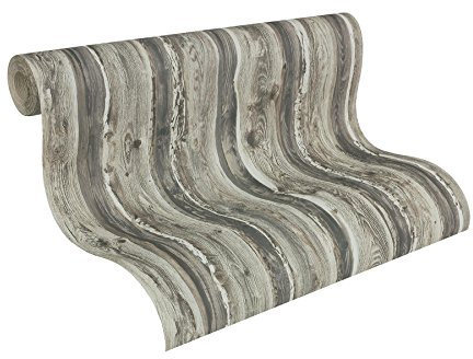 A.S. Création Papiertapete Dekora Natur, Mustertapete in Dielenoptik, beige, braun, grau, 958372