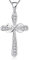YL Damen Kreuz Halskette 925 Sterlingsilber mit Weißes Gold Vergoldet Crucifix und Unendlichkeit Kette Anhänger für Frauen, 45-50 CM