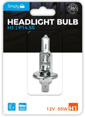 Simply S448BL H1 Scheinwerferlampen in Blister, 12V 55W, Sockel P 14,5S, entspricht ECE-R37, UV-Filter, hohe Leistung und maximale Sichtbarkeit
