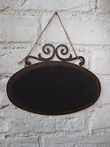 Tafel, Wandtafel, Kreidetafel, Schreibtafel, Metall, oval