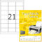 TopStick 8699 Adressetiketten, 100 Blatt, 63,5 x 38,1 mm, 21 pro A4 Bogen, 2100 Stück, selbstklebend, bedruckbar, matt, blanko Papier Adressaufkleber Etiketten, weiß