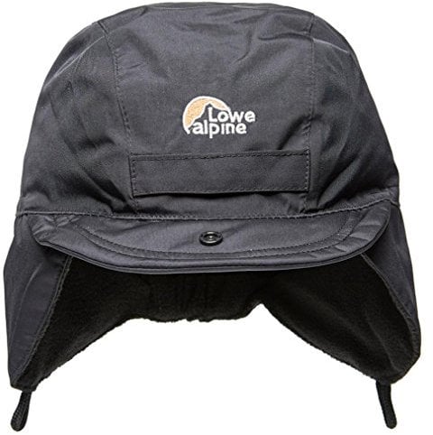 Lowe Alpine Classic Mountain Cap - Lightweight Fleece Hat with Ear Flaps for Hiking & Mountaineering - Black - Medium