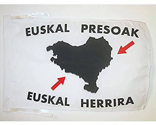AZ FLAG Bandera del PAÍS Vasco EUSKAL HERRIRA 45x30cm - BANDERINA Vasca - EUSKADI 30 x 45 cm cordeles, Multicolor