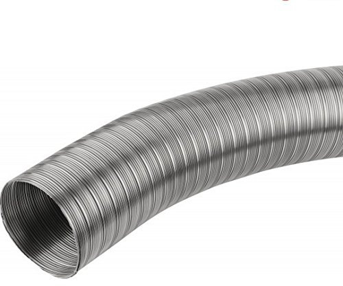 Tubo corrugado flexible de acero inoxidable resistente a los ácidos, tubo flexible V2A, pasamanos de escape VA (diámetro 120 mm, 1 metro)