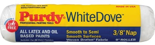 Purdy 144670092 White Dove High Density Woven 3/8 Nap Cover, 9 Inch, 21x21 cms