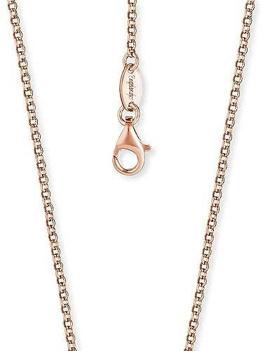 Engelsrufer Damen Halskette Erbskette aus rosévergoldetem 925er-Sterlingsilber, Stärke 2,1 mm, Länge 45cm, Karabinerverschluss, nickelfrei, ERN-45-R