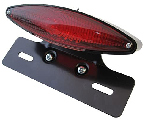 Alchemy Parts Motorbike LED Tail Light with number plate lights - Red Lense Black Bracket