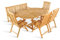 SAM 6tlg. Gartengruppe Borneo, Gartenmöbel-Set aus Teakholz massiv, 1 x Ausziehtisch/Gartentisch Borneo + 4 x Hochlehner / 5-Fach Verstellbarer Gartenstuhl Aruba + 1 x 3-Sitzer Gartenbank Caracas