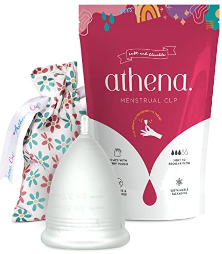 Menstruationstasse Größe 2 für normale bis starke Blutung - 12 Stunden Schutz - wiederverwendbarer Menstruationsbecher - Menstruations Cup (Modell 2, weiss) von ATHENA Cup