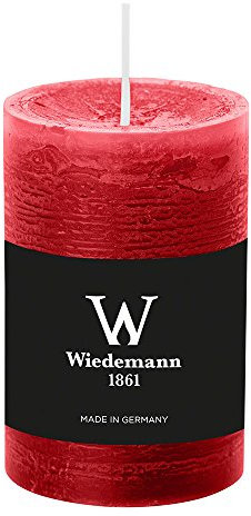 durchgefärbte Stumpenkerzen (H x Ø) 90 x 58 mm, Farbe Rubin Rot, mit ASF zum Abbrandschutz, Wiedemann Marble Kerzen, Advent, Adventskranz, Weihnachten, Dekoration, Event