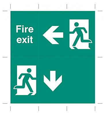 Caledonia Signs 58302 Emergency Light Unit Overlay British Standard Sign, BS 5499