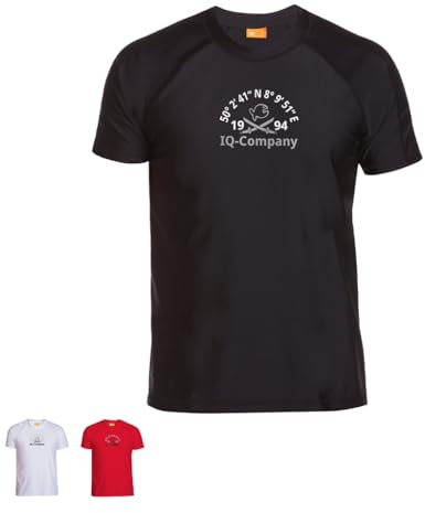 iQ-UV Shirt Herren Loose Fit Schwarz XXL – UPF 50+ UV-Schutz Rashguard für Wassersport – Schwimmshirt für Herren aus recyceltem Material – Surf-Shirt – atmungsaktiv & schnelltrocknend