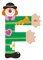 Sevi 81742 Holzbuchstabe F Clown ca. 10 cm, Türbuchstaben für Kinderzimmer, ABC Lernspielzeug aus Holz, pädagogisches Spielzeug für Kinder ab 3 Jahren, Buchstabe Clowns Sortiert, Orange / Grün, Mehrfarbig, ca. 10 x 7,5 cm
