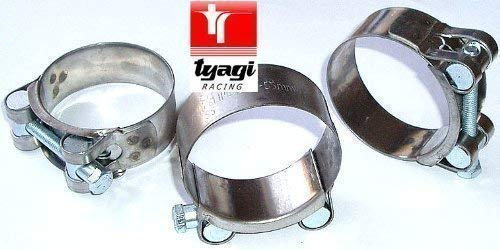 Tyagi Racing Stainless Steel Exhaust Clamp Heavy Duty Turbo Clamps W2 Size 51mm to 55mm