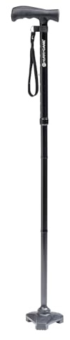HurryCane Freedom Edition Foldable Walking Cane with T Handle, Black