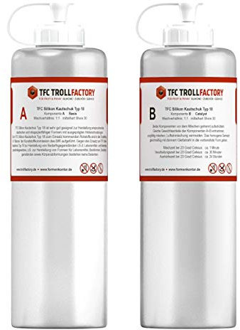 TFC silicone gomma typ18 alimentare traslucido Media Durezza Shore 30 1: 1 1 kg