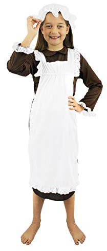 Victorian Girls Costume - Florence Nightingale Fancy Dress - Historical Maid World Book Day Poor Villager Girl Outfit - Size: Medium
