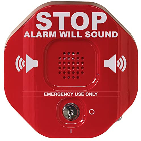 Exit Stopper, STI-6400, Safety Technology International, Emergency Exit Door Alarm, Self Contained Fire Door Alarm, Stop Misuse Unauthorised Access Theft,Red,6.8L x 2.7W centimetres