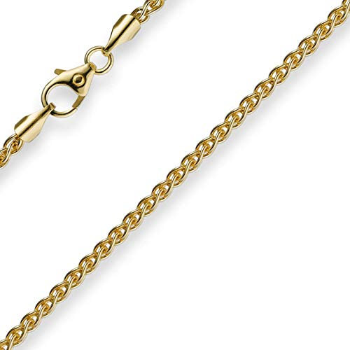 2mm Zopfkette Kette Collier 750 Gold Gelbgold Goldkette 55cm Unisex