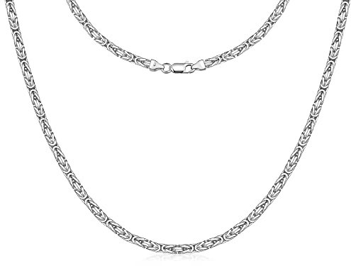 Silberketten Store Königskette 925 Silber Herren 4,5 mm Stärke I Männer Silberkette mit Karabiner Verschluss I Panzerkette Herren vierkant hochglanz