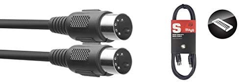 Stagg 18192 1 m MIDI DIN 5 Pin Male Plug Cable - Black