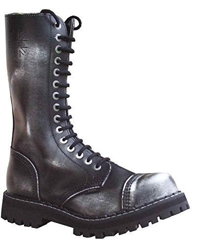 Steels 15 Loch Boots Schwarz Rub Off, Grösse 46