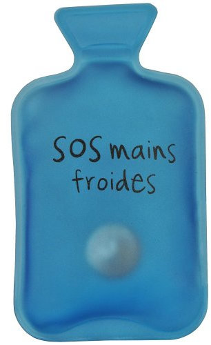 Mini Bouillotte Chaufferette Poche Mots Fun Bleu