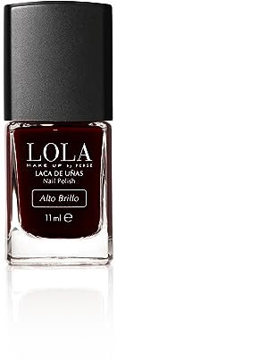 Lola Make Up by Perse Nail Polish Quick Dry Instant Gloss Ultra Long Lasting High Shine Finish Nail Paint for Women, Vegan and Cruelty-Free Cosmetic, Dark Cherry (024), 11ml